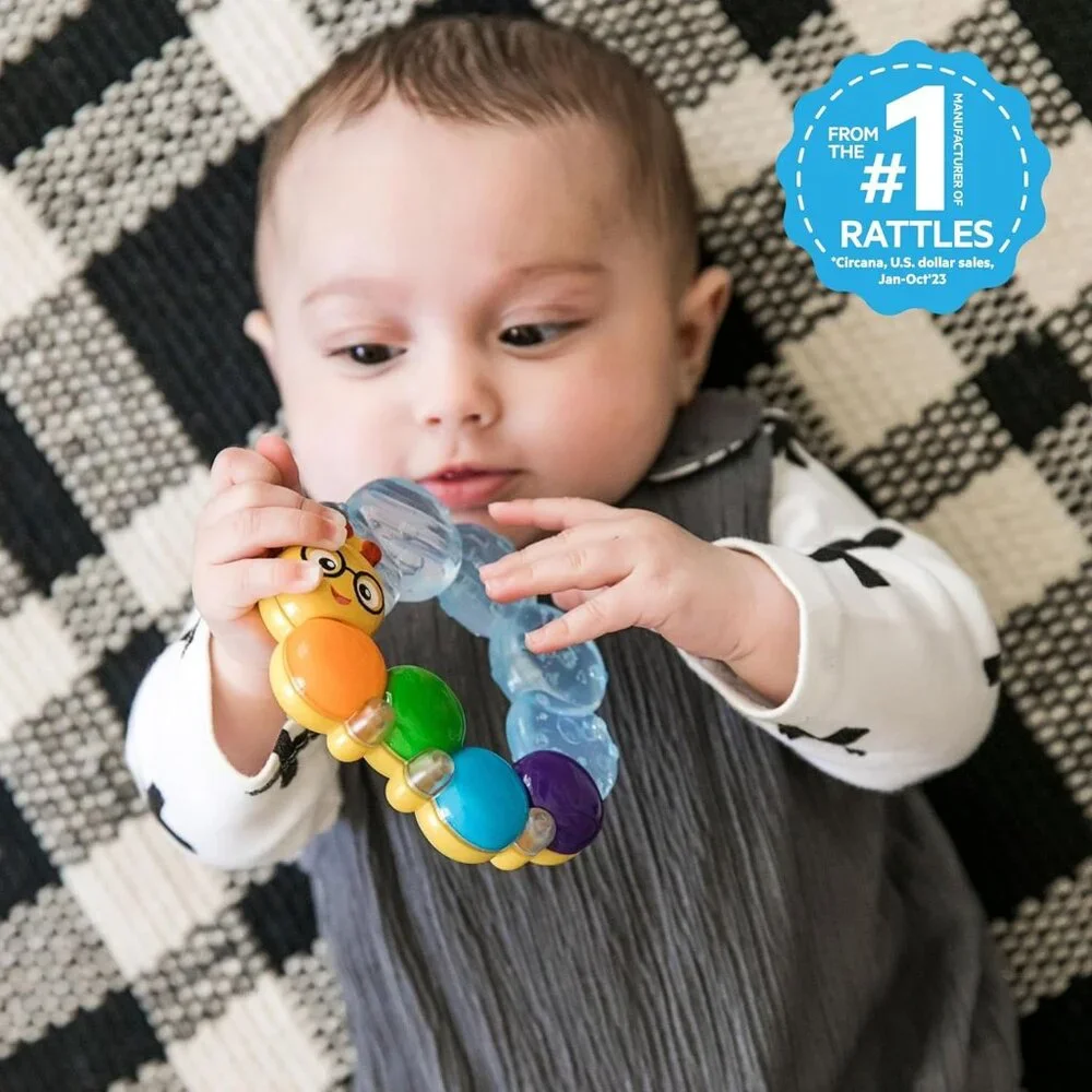 Chill Rattle Teether - Water-Filled Caterpillar for Comfortable Teething Relief